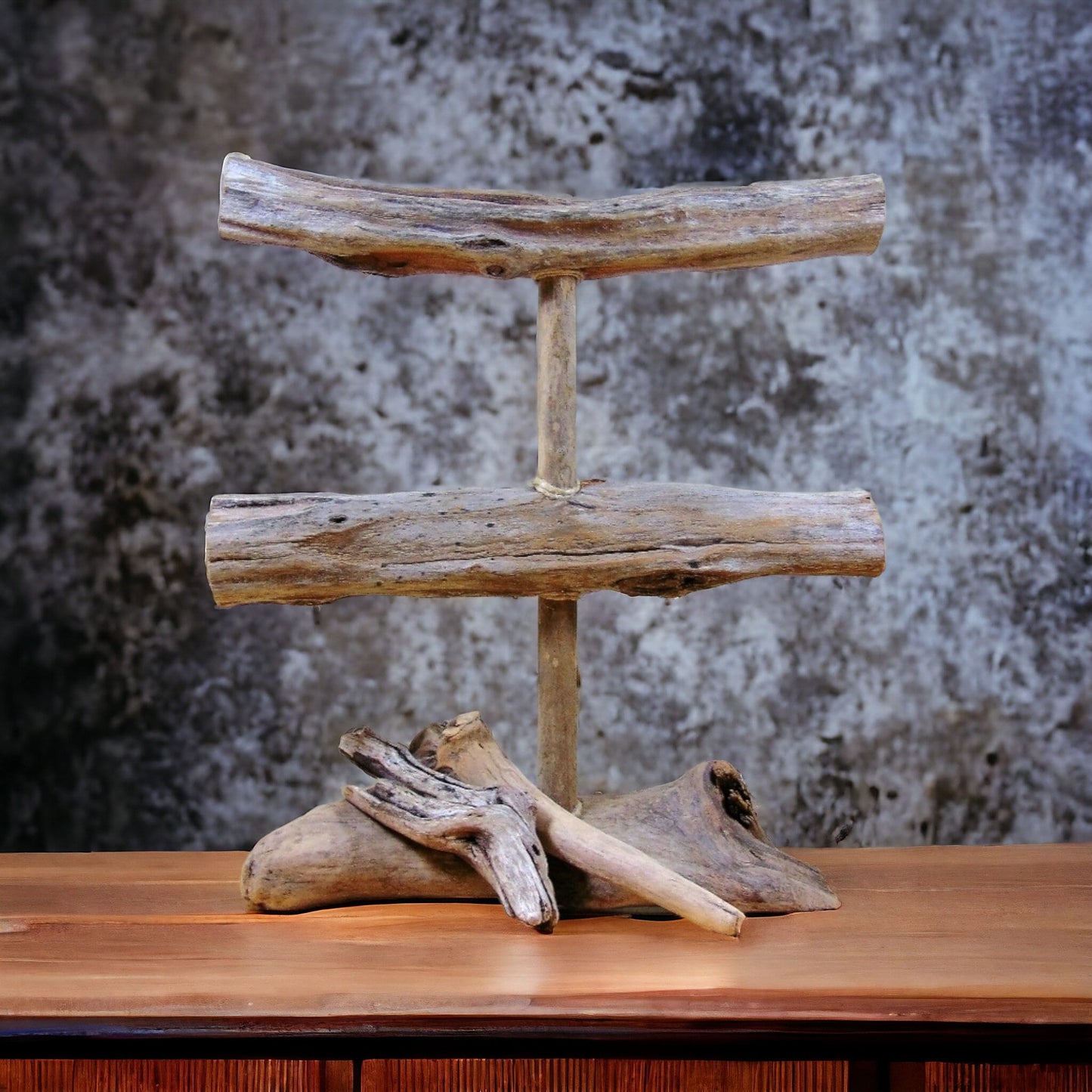 Driftwood 2 Tiered Bracelet Display - Driftwood Boutique Jewelry Display