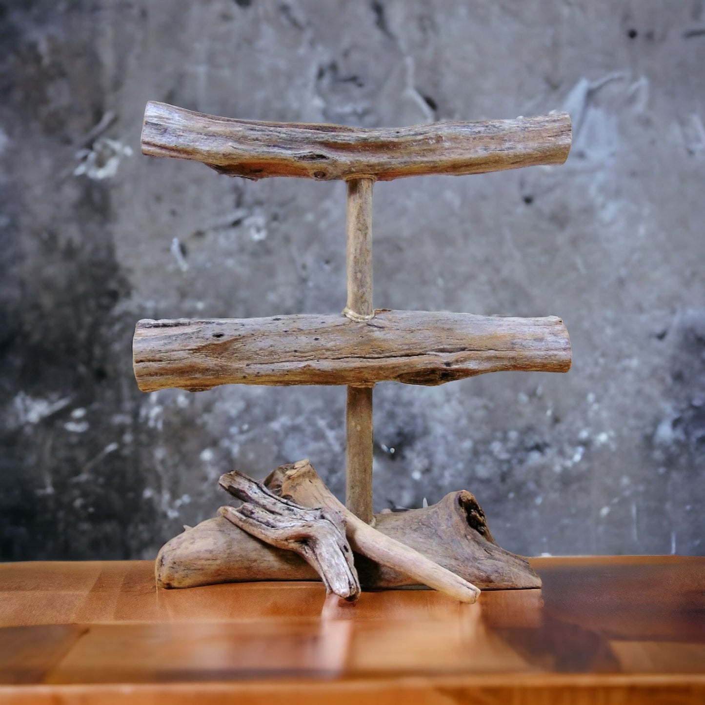 Driftwood 2 Tiered Bracelet Display - Driftwood Boutique Jewelry Display