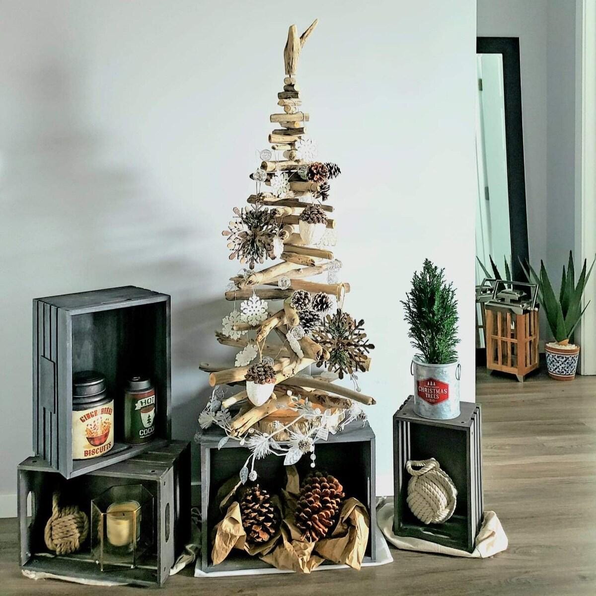 Handcrafted Driftwood Christmas Tree - Two and Three Foot Tall Options