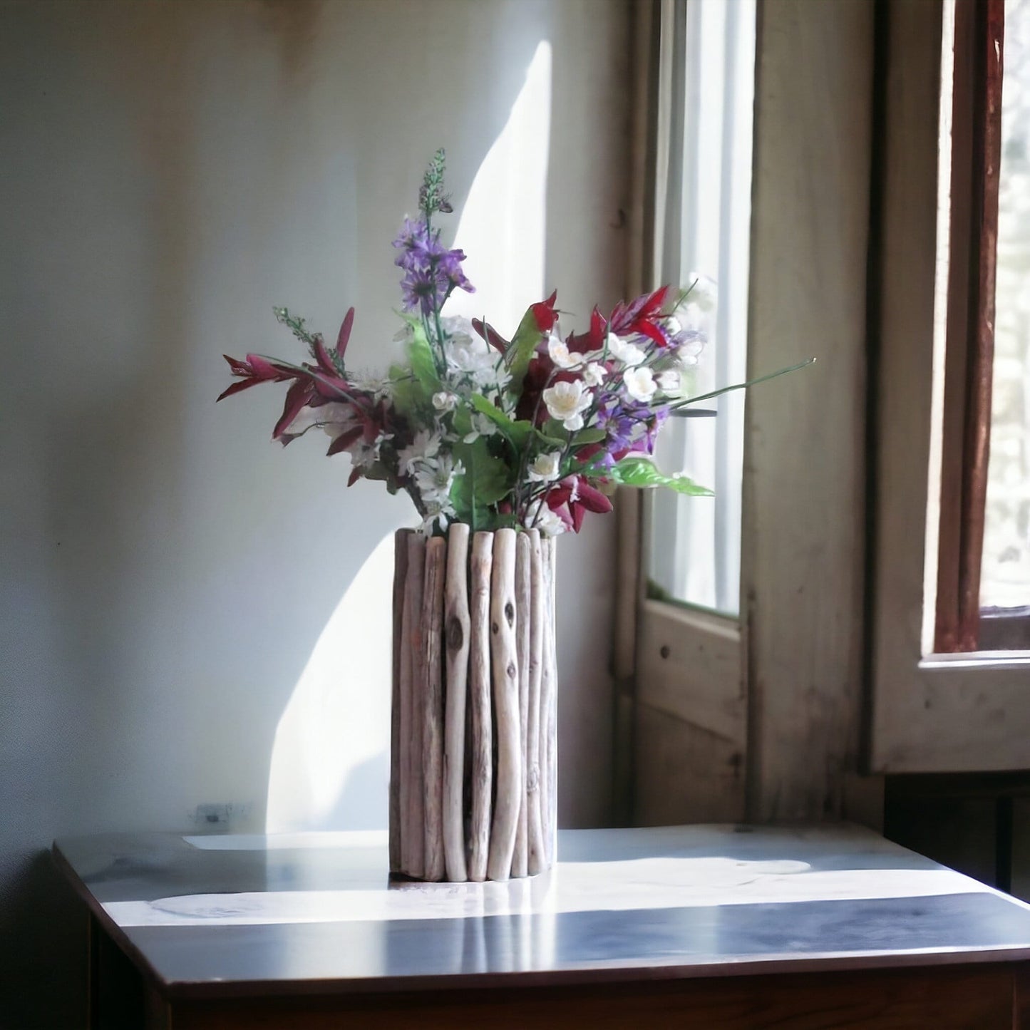 Tall Driftwood Vase/Candle Holder - Driftwood Vase Centerpiece