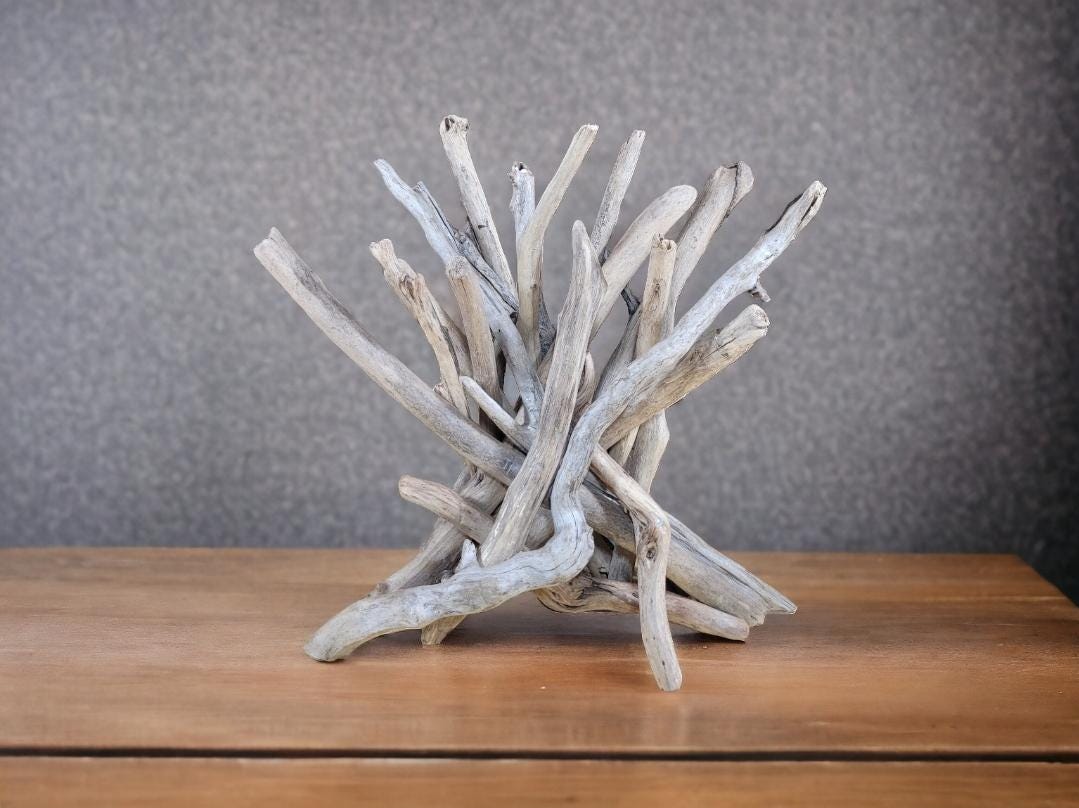 Small Abstract Driftwood Sculpture - Customizable Wood Color