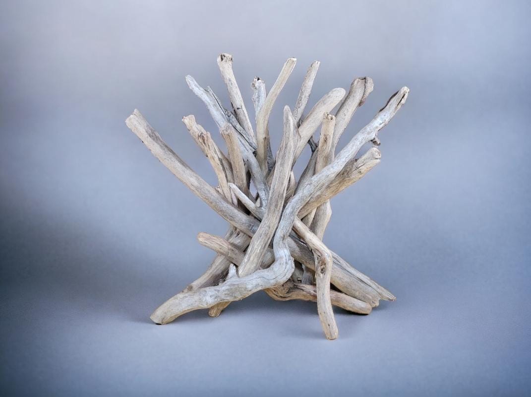 Small Abstract Driftwood Sculpture - Customizable Wood Color