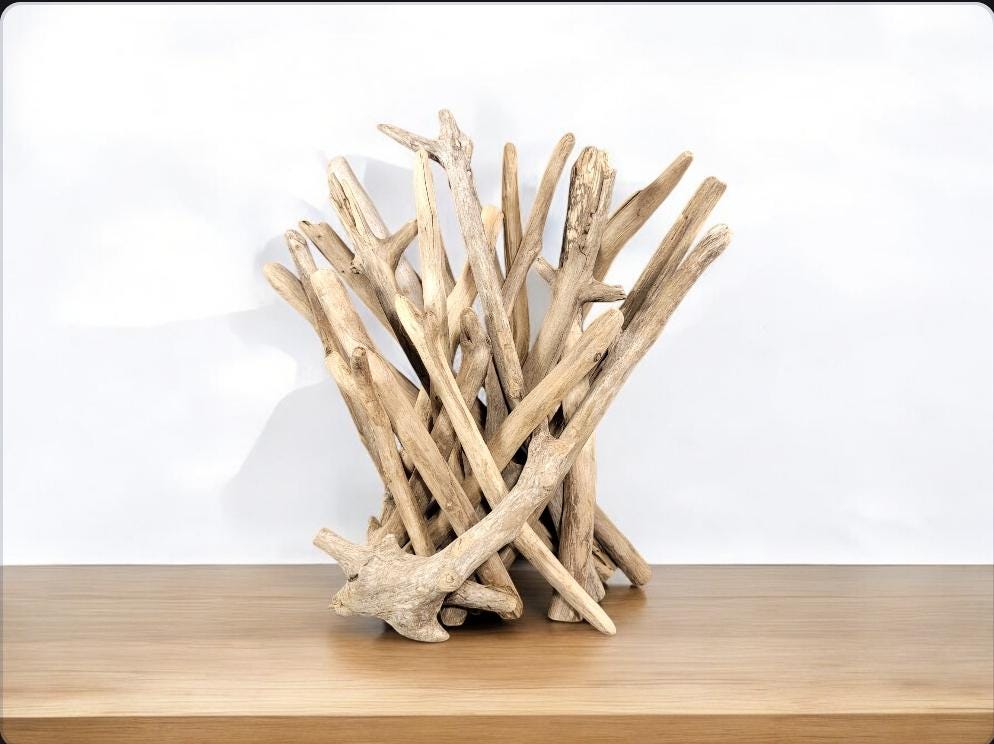 Small Abstract Driftwood Sculpture - Customizable Wood Color